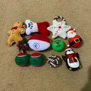 Holiday Dog Toy Set - Red, Green, White
